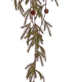 Picea garland, 4 branches, 60 bundles of needles (180 branches) & 8 plastic cones, 132 cm