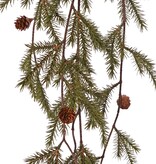 Picea garland, 4 branches, 60 bundles of needles (180 branches) & 8 plastic cones, 132 cm