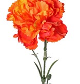 Carnation (Dianthus), Ø 9 cm, H. 6 cm) with 2 plastic buds and 8 leaves, 60 cm