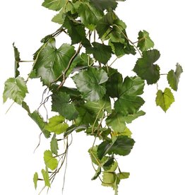 Grape plant (Vitis vinifera) with 54 leaves, 2 climbing roots & 3 plastic leaf tips, UV resistant and fire retardant, 60 cm