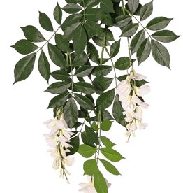 Wisteria (Blauregen) mit 2 Blütenständen, 126 Blätter, 90 cm, schwer entflammbar