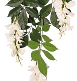 Wisteria (Blauwe regen) met 2 clusters bloemen & 126 bladeren,90 cm, brandvertragend