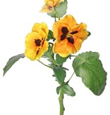 Viola, 3 flowers (2x Ø 6 cm, 1x Ø 4 cm), 1 bud & 12 leaves, 35 cm