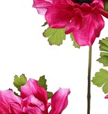 Rama de anémona (anémona) x 3 con 3 flores (2x 10cm/ 1x 8 cm), cada una con 3 sépalos, 75 cm