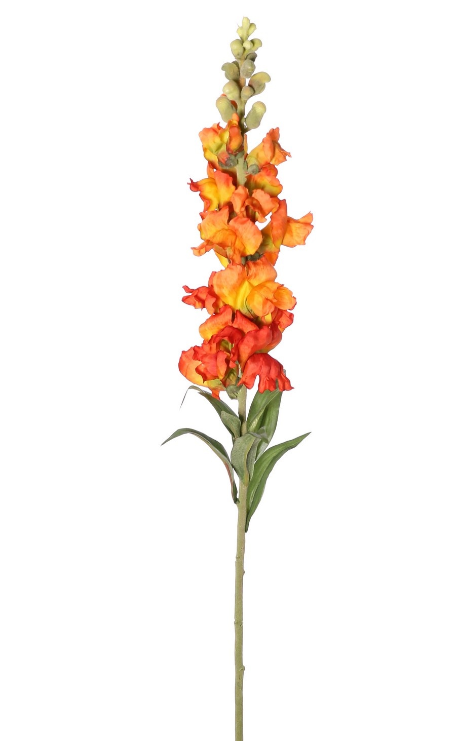 Snapdragon (Antirrhinum) XL with 17 polyester flowers, 16 flocked buds & 8 leaves, 93 cm
