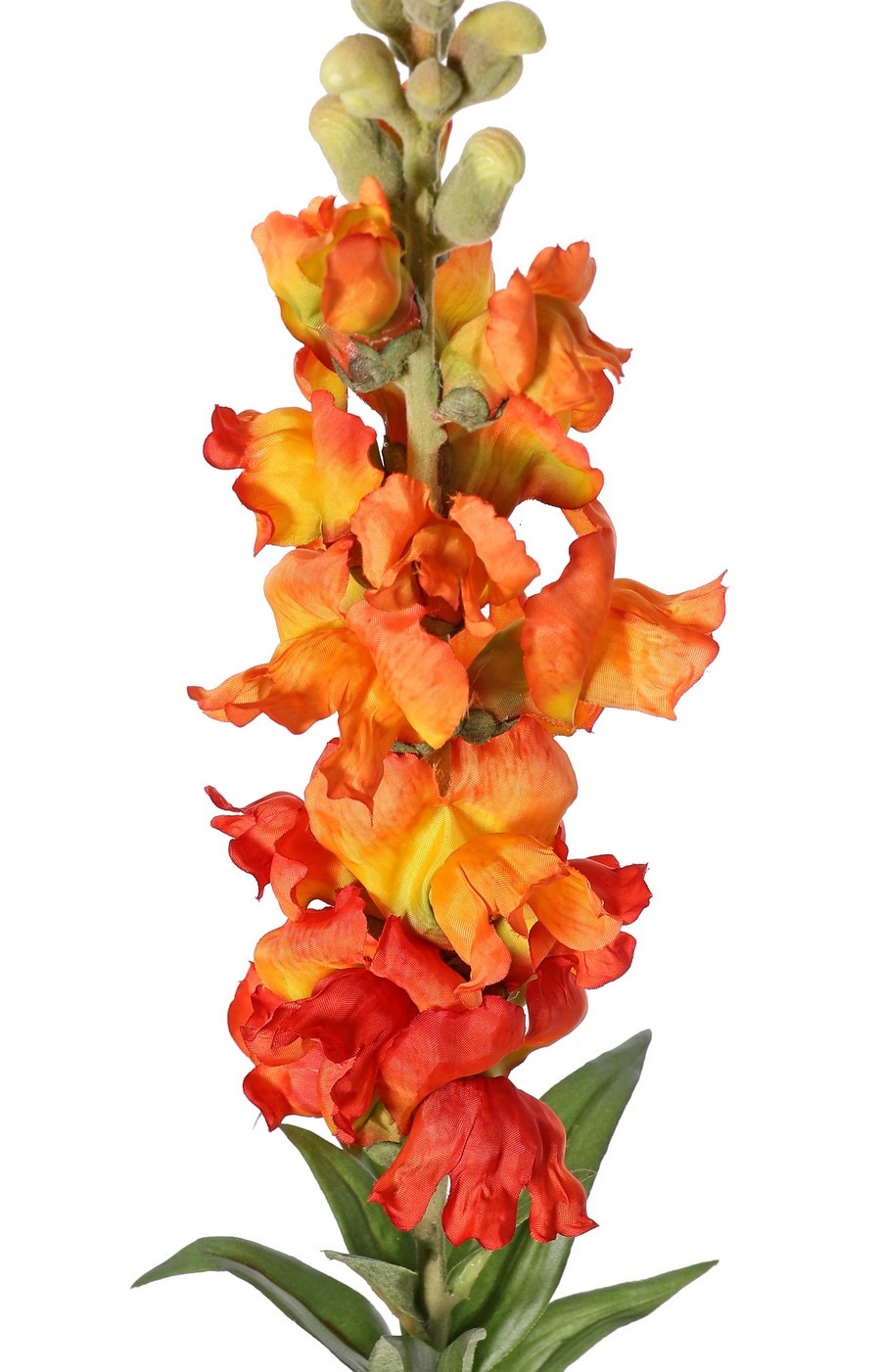 Leeuwenbek (Antirrhinum) XL met 17 polyester bloemen, 16 geflockte knoppen & 8 bladeren, 93 cm