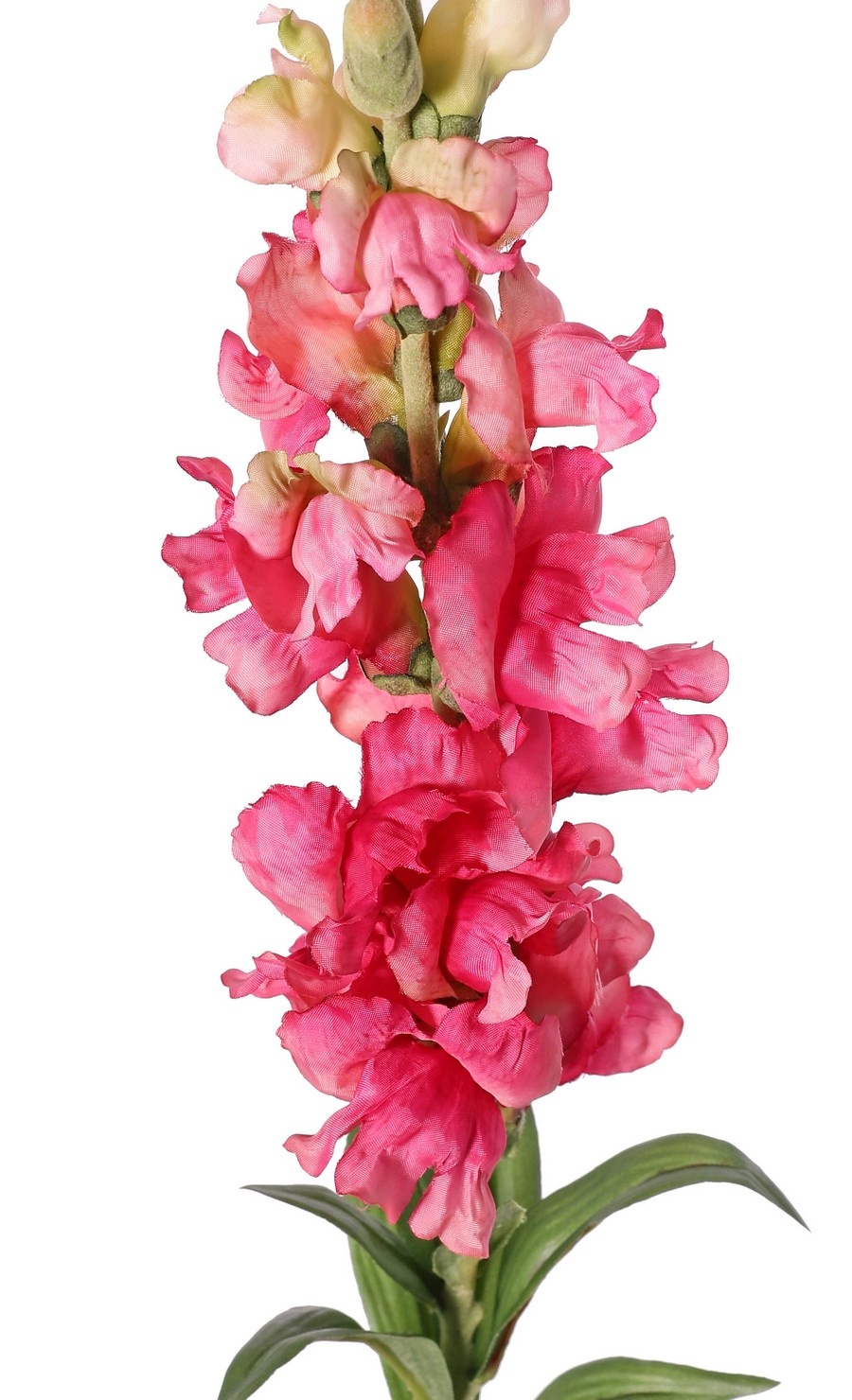 Löwenmäulchen (Antirrhinum) XL mit 17 Polyesterblüten, 16 beflockten Knospen und 8 Blättern, 93 cm