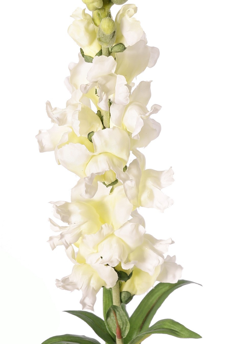 Löwenmäulchen (Antirrhinum) XL mit 17 Polyesterblüten, 16 beflockten Knospen und 8 Blättern, 93 cm