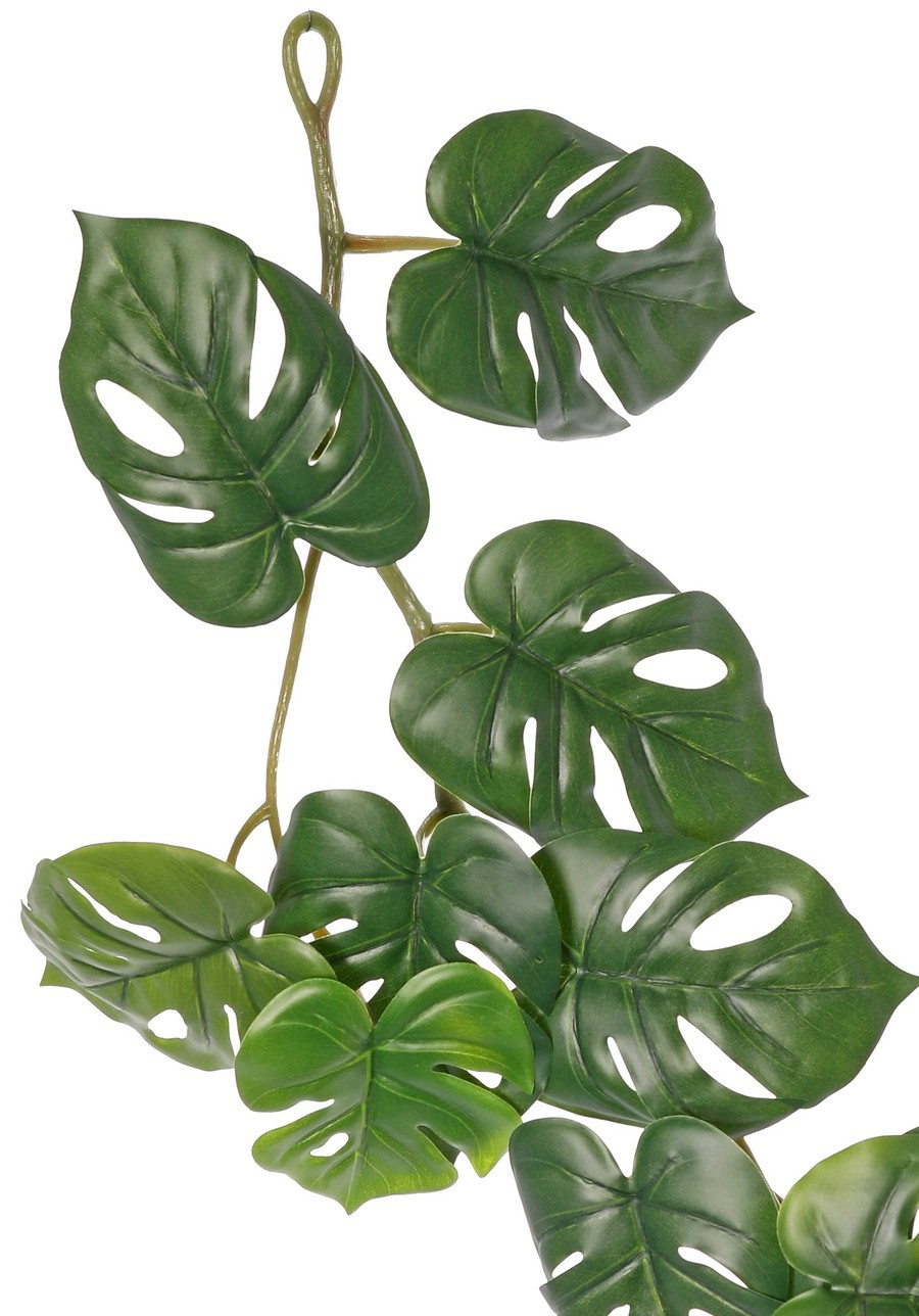Monkey leaf garland (Monstera) with 37 PE leaves (31 L/ 6 S), 180 cm