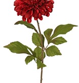 Dahlia Ø 13 cm, terciopelo 'Glamour' con 3 juegos de hojas, 58 cm