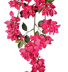 Bougainvillea-Spectabilis-Zweig, hängend, 140 Blüten und 40 Blätter, 85 cm, schwer entflammbar