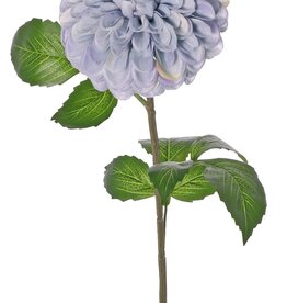 Dalia (forma de bola) 'Belleza en flor' con 1 flor (Ø 13 cm) y 9 hojas (3 juegos), 73 cm - RECICLADO