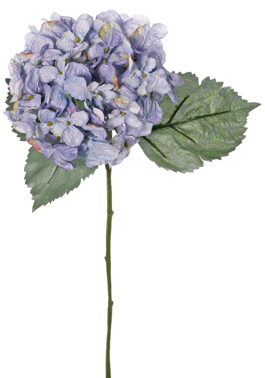 Hortensia 'Belleza en flor' con 1 flor (Ø 14 cm) y 3 hojas, 63 cm - RECICLADA