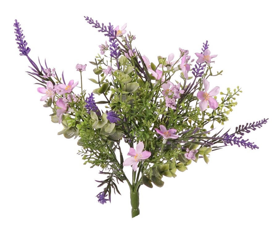 Lavender Mix Bouquet x7 with Lavender, Wildflowers, Eucalyptus & Gypsophila, 28 cm