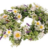 Kransmix 'Garden Joy', papaver/lavendel/eucalyptus/distel/gipskruid, Ø 35 cm