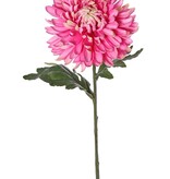 Chrysanthemum, 1 flor Ø 14 cm, a. 5 cm, 2 hojas (Polyester), 65 cm