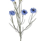 Kornblume (Centaurea cyanus) mit 5 Blüten (Ø 4 cm) und 2 Kunststoffknospen, 29 Kunststoffblättern, 66 cm