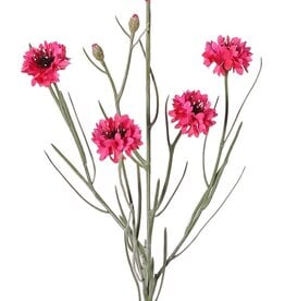Kornblume (Centaurea cyanus) mit 5 Blüten (Ø 4 cm) und 2 Kunststoffknospen, 29 Kunststoffblättern, 66 cm