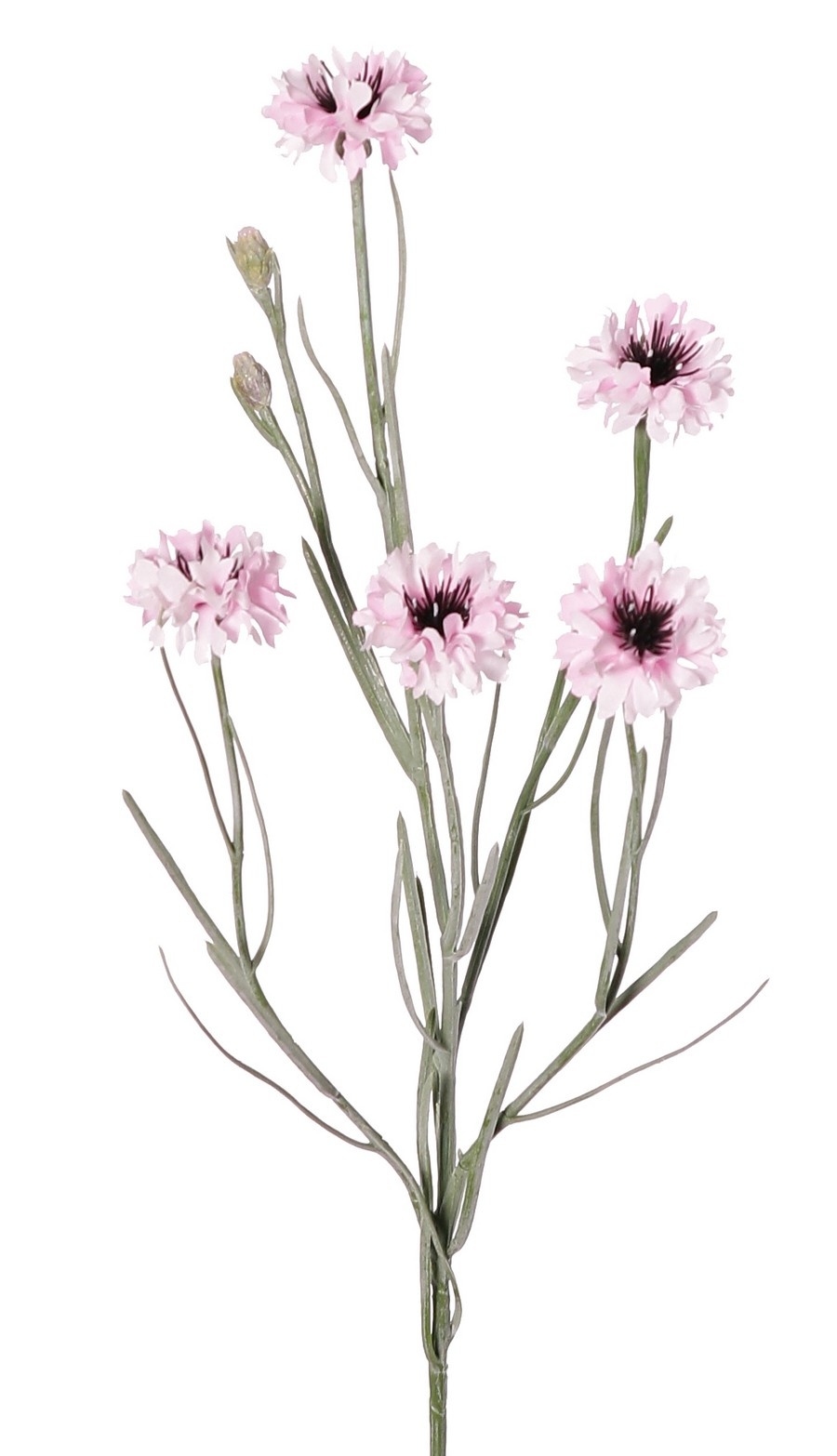 Kornblume (Centaurea cyanus) mit 5 Blüten (Ø 4 cm) und 2 Kunststoffknospen, 29 Kunststoffblättern, 66 cm