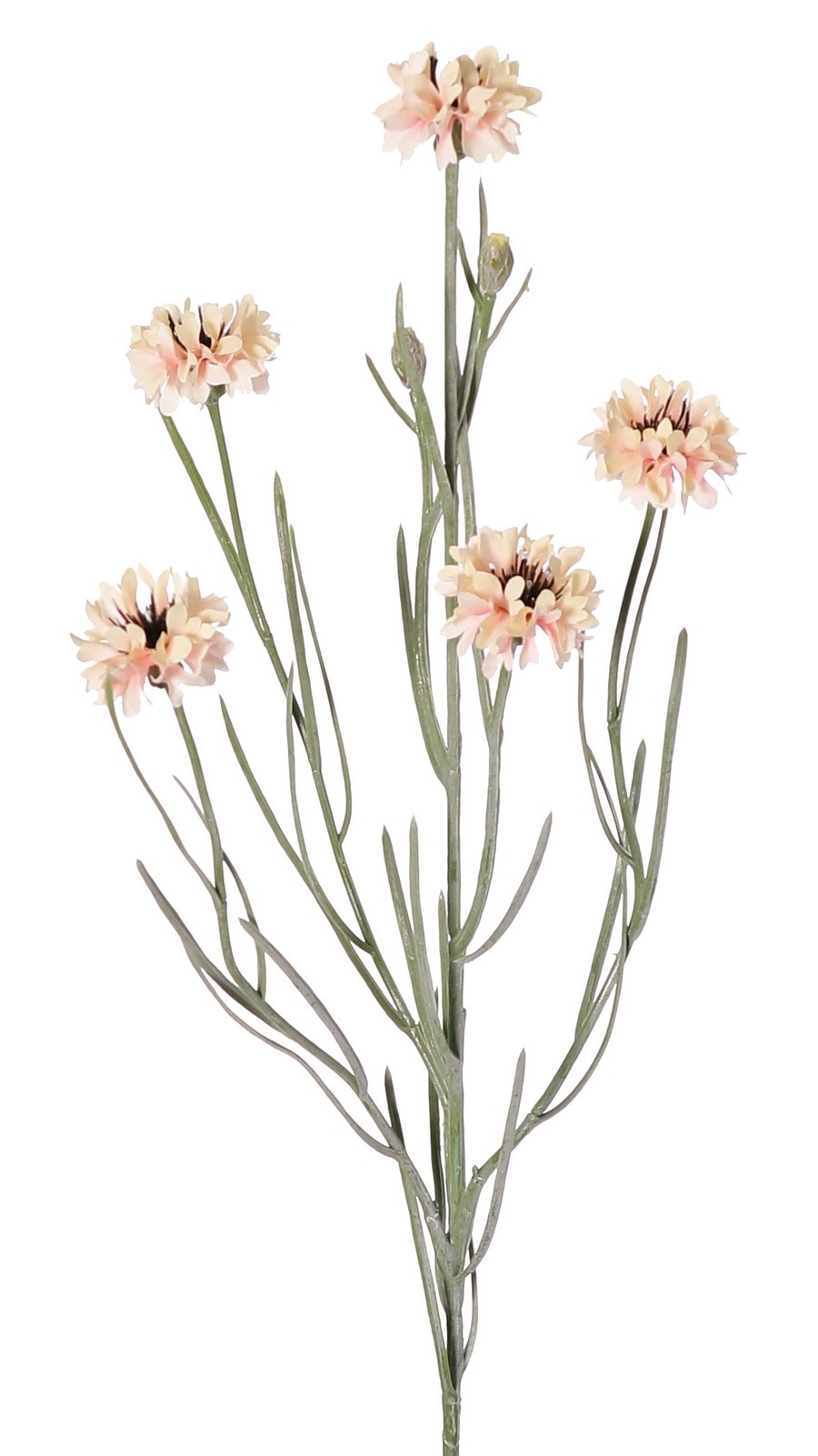 Kornblume (Centaurea cyanus) mit 5 Blüten (Ø 4 cm) und 2 Kunststoffknospen, 29 Kunststoffblättern, 66 cm