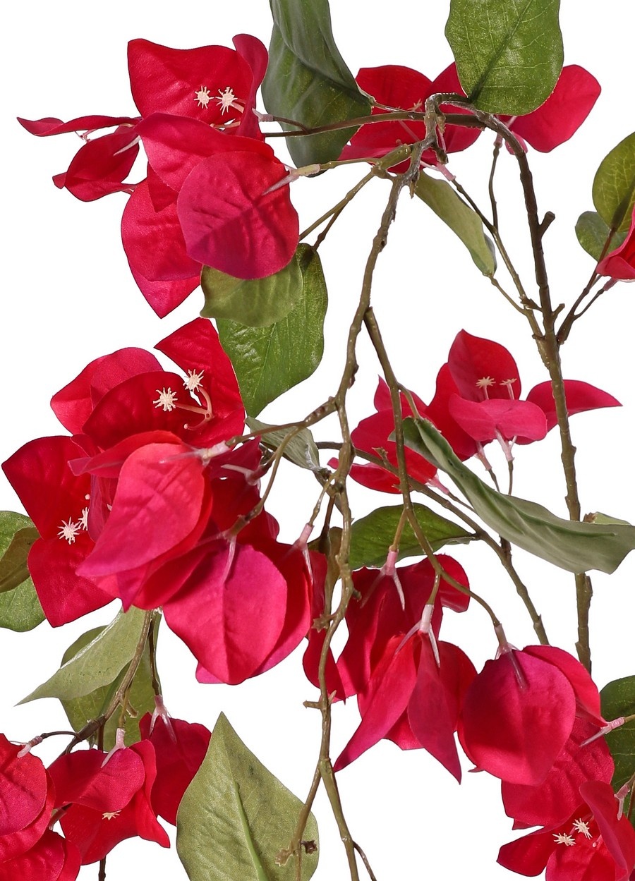 Bougainvilleatak hangend met 57 bloemen & 26 bladeren, 142 cm