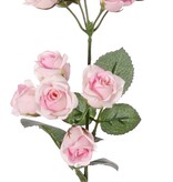 Mini rosa, 2x ramificada con 10 rosas pequeñas (ø 2 cm) y 8 pétalos, 35 cm RECICLADO