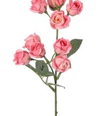 Minirose, 2-fach verzweigt mit 10 kleinen Rosen (ø 2 cm) und 8 Blütenblättern, 35 cm, recycelt
