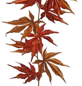 Japanischer Ahornzweig mit 8 Polyesterblättern, 5xL/ 3xM, 80 cm