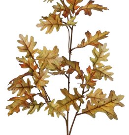 Eikentak (Quercus robur) 3x vertakt met 31 polyester bladeren, 83 cm, RECYCLED