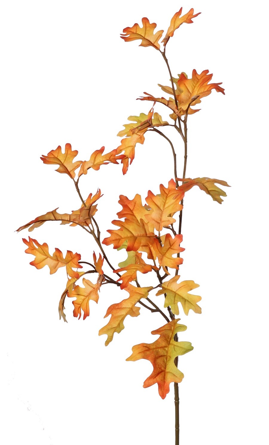 Eikentak (Quercus robur) 3x vertakt met 31 polyester bladeren, 83 cm, RECYCLED