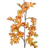 Oak branch (Quercus robur) 3x branched with 31 polyester leaves, 83 cm, RECYCLED