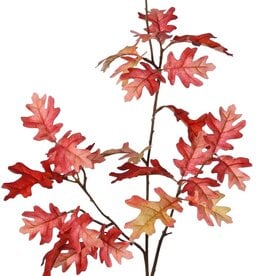 Oak branch (Quercus robur) 3x branched with 31 polyester leaves, 83 cm, RECYCLED