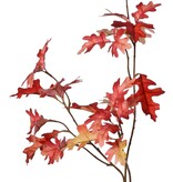 Oak branch (Quercus robur) 3x branched with 31 polyester leaves, 83 cm, RECYCLED