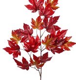 Rama de arce (Acer Branch) 2x ramificada con 17 hojas de poliéster, 90 cm
