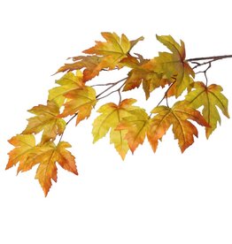 Rama de arce (Acer Branch) 2x ramificada con 17 hojas de poliéster, 90 cm