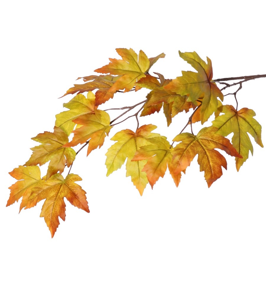 Acer Branch (Maple) 2x branched with 17 polyester leaves, 90 cm