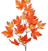 Rama de arce (Acer Branch) 2x ramificada con 17 hojas de poliéster, 90 cm