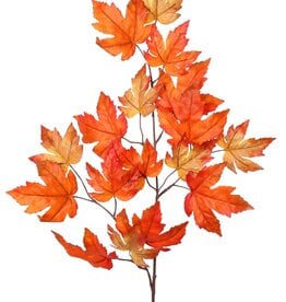 Rama de arce (Acer Branch) 2x ramificada con 17 hojas de poliéster, 90 cm
