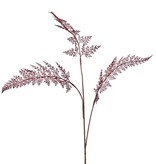 Fern branch 'Lace' 3x branched with 3 flocked fern leaves, 100 cm