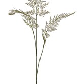 Rama de helecho 'Lace', 3 ramas con 3 hojas de helecho flocadas, 100 cm