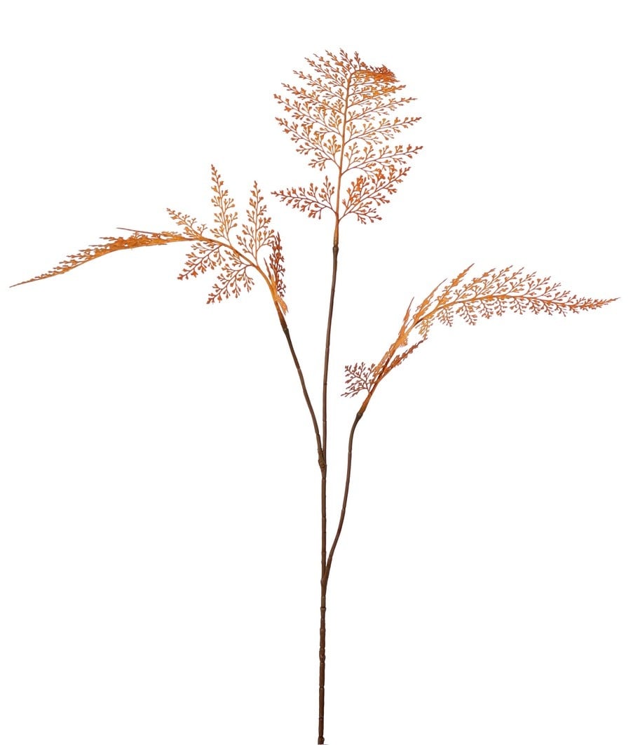 Rama de helecho 'Lace', 3 ramas con 3 hojas de helecho flocadas, 100 cm