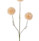 Mini-Kugelchrysantheme, 3-fach verzweigt mit 3 Blüten, Ø 6 cm & 5 Kunststoffblätter, 65 cm