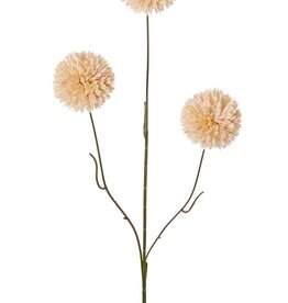 Mini-Kugelchrysantheme, 3-fach verzweigt mit 3 Blüten, Ø 6 cm & 5 Kunststoffblätter, 65 cm