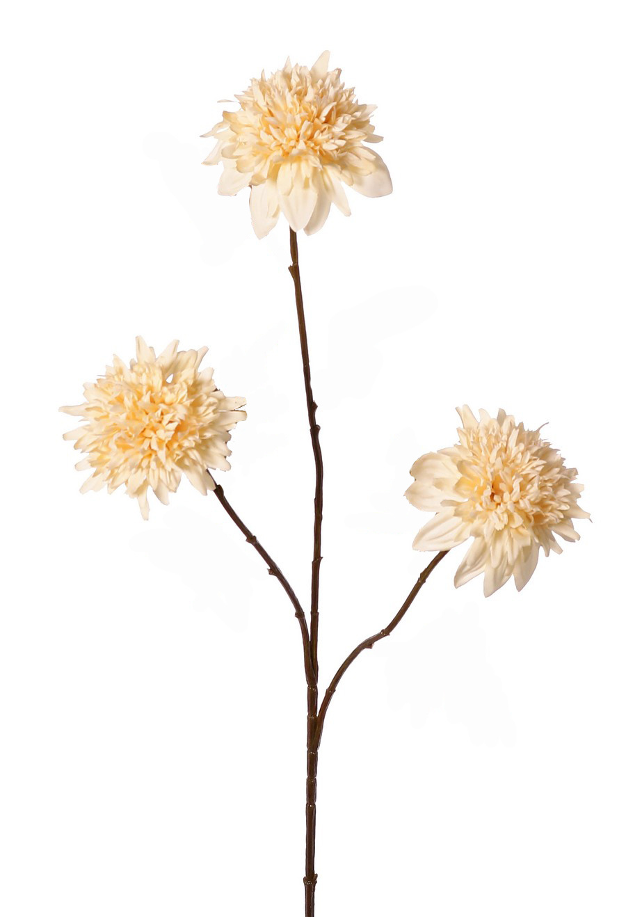 Chrysantheme 'Warm Fall', 3-fach verzweigt, mit 3 Polyesterblüten (Ø 8 cm), 5 Kunststoffblättern, 76 cm