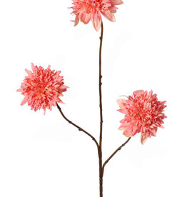 Chrysantheme 'Warm Fall', 3-fach verzweigt, mit 3 Polyesterblüten (Ø 8 cm), 5 Kunststoffblättern, 76 cm