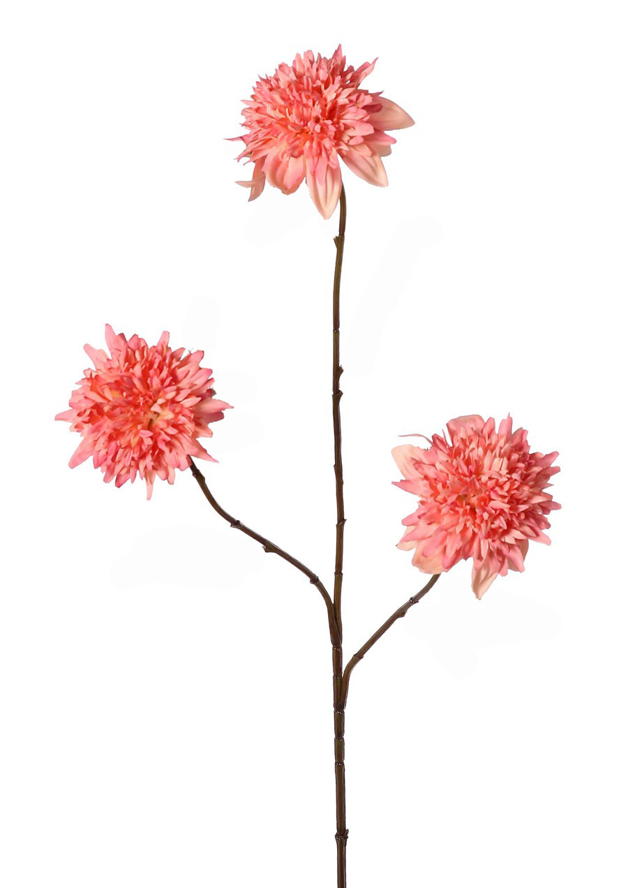 Chrysantheme 'Warm Fall', 3-fach verzweigt, mit 3 Polyesterblüten (Ø 8 cm), 5 Kunststoffblättern, 76 cm