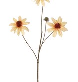 Rudbeckia (Sonnenhut), 4-fach verzweigt, mit 3 Polyesterblüten, 1 Kunststoffknospe und 6 Blättern, 72 cm
