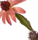 Rudbeckia (Zonnehoed) 4x vertakt, met 3 polyester bloemen, 1 plastic knop & 6 bladeren, 72 cm