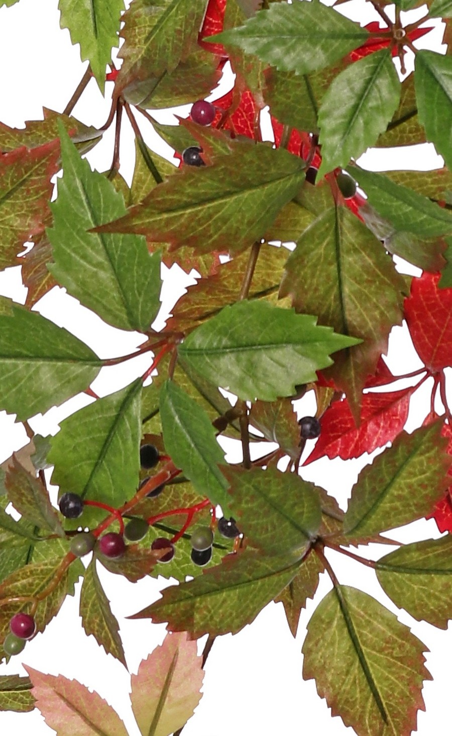 Arbusto de parra virgen (Parthenocissus) 'Sparkling Nature', 10 brotes, 315 hojas y 56 bayas de plástico, 76 cm