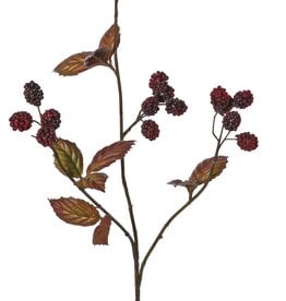 Brombeer-Zweig 'Warm Fall', 3-fach verzweigt, mit 20 Brombeeren und 10 Kunststoffblättern